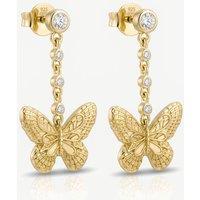 MUCHV Women's Gold Drop Chain Earrings With Butterfly Charm