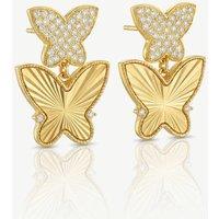 MUCHV Women's Large Butterfly Drop Stud Earrings in Gold