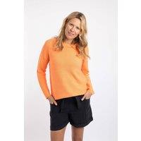 Weird Fish Women's Dalla Knitted Crew Neck Jumper in Orange | Size: 20