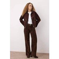 WOVCOR Women's Women's Washed Collared Button Front Utility Jacket in Brown | Size: XS