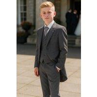 Vivaki Boy's 5 Piece Suit Grey Tailcoat | Size: 3-4 Years