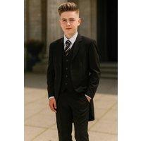 Vivaki Boy's 5 Piece Suit Black Tailcoat | Size: 4-5 Years