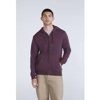 Animal Men's Woody Zip Through Hoodie Training Gym Running Sweatshirt in Burgundy | Size: XS