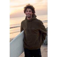 Animal Men's 'Louis' Coastal Casual Polyester Fleece Hoodie in Khaki | Size: XS