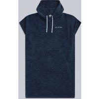 Animal Men's 'Jacob' Quick Dry Adjustable Hood Cotton Towelling Poncho in Dark Blue