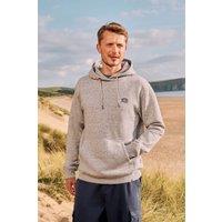 Animal Men's 'Nick' Heavyweight Kangaroo Pocket Elastic Hem Cotton Snug Fit Hoodie in Grey | Size: Small