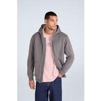 Animal Men's 'Samuel' Full Zip Lightweight Sherpa Lined Cotton Relaxed Fit Hoodie in Olive | Size: XL