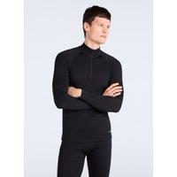 Animal Men's Lightweight Casual Comfortable Warm Merino Long Sleeve Zip Neck Top in Black | Size: Small