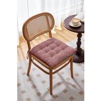 Living and Home Bohemian Style Tufted Square Chair Cushion with Tassels in Pink | Size: 40 cm x 40 cm
