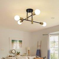 NIVOR Modern Sputnik Chandelier, 4-Light Century Flush Mount Ceiling Light in Metallic Gold