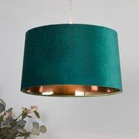 Lighting Collection VELVET DRUM SHADE 40CM EMERALD in Green