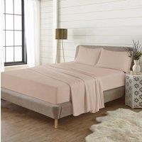 Homes-Linen Plain Thermal Flannelette Flat Sheet 100% Brushed Cotton Bedding in Beige | Size: Single