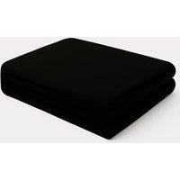 Homes-Linen Plain Dyed Flat Sheet Polycotton Blend Easy Care Bed Linen in Black | Size: Double