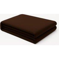 Homes-Linen Plain Dyed Flat Sheet Polycotton Blend Easy Care Bed Linen in Chocolate | Size: King