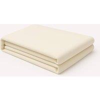 Homes-Linen Plain Dyed Flat Sheet Polycotton Blend Easy Care Bed Linen in Cream | Size: Double