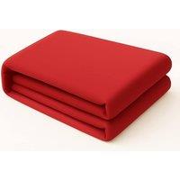 Homes-Linen Plain Dyed Flat Sheet Polycotton Blend Easy Care Bed Linen in Red | Size: King