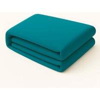 Homes-Linen Plain Dyed Flat Sheet Polycotton Blend Easy Care Bed Linen in Teal | Size: Single