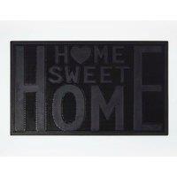 Homescapes Black Rubber Home Sweet Home Non-Slip Doormat | Size: 45 cm x 75 cm