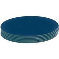 Harbour Housewares 6x Round Glass Placemats - 30cm - Dining Table Place Mats Protectors in Blue