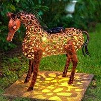 Marco Paul Bronze Effect Solar Powered Horse Outdoor Garden Ornament | Size: 30 cm