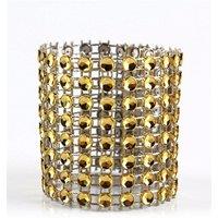 Neel Blue Set of 10 Napkin Rings Holder Stripe Buckle for Table Decoration, 13cm x 4cm in Gold | Size: 13 cm x 4 cm
