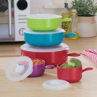 Basilico 5-Piece Assorted Microwave Pan Set With Vented Lids