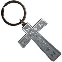Black Sabbath Cross Band Logo Keyring Keychain in Silver
