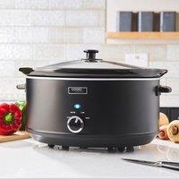 Cooks Professional 6.5L Slow Cooker with Lid, Removable Bowl & 3 Heat Settings in Black