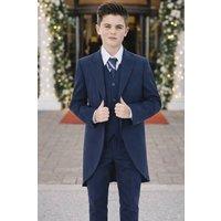 Vivaki Men's 5 Piece Suit Navy Tailcoat | Size: 14-15 Years