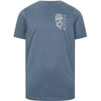 BadRhino Men's Extra Long Dragon Graphic T-Shirt in Blue | Size: 1XL