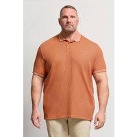 BadRhino Men's Waffle Polo Shirt in Orange | Size: 1XL