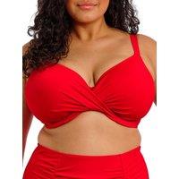 Elomi Women's Plain Sailing Wrap Plunge Bikini Top in Red | Size: 40GG