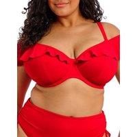 Elomi Women's Plain Sailing Ruffle Bikini Top in Red | Size: 34GG