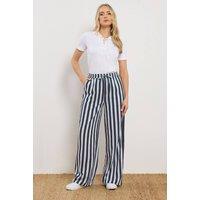 Long Tall Sally Women's Tall Stripe Textured Wide Leg Trousers | Size: 22L
