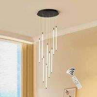 NIVOR Modern Dimmable 9-Light High LED Ceiling Chandeliers Pendant Staircase in Black