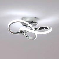 Pheashine Chrome Clover Intertwined LED Ceiling Light, 30W 6500K Cool White 30cm in Silver