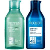 Redken Amino Mint Shampoo 300ml & Extreme Conditioner 300ml Duo in Clear