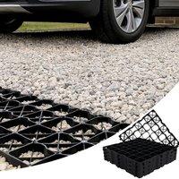 Novecrafto Gravel Grid Set Plastic Base for Driveways, Sheds & Garden Paths 16pcs in Black