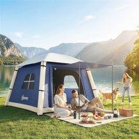 OUTSUNNY Inflatable Camping Tent, Easy Setup 2 Man Tent in Dark Blue | Size: Double