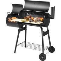 Costway Outdoor BBQ Charcoal Grill Backyard Meat Cooker Smoker Patio Steel Barbecue Pit in Black
