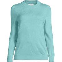 Lands' End Women's Petite CashTouch Crew Neck Jumper in Aqua | Size: 10-12