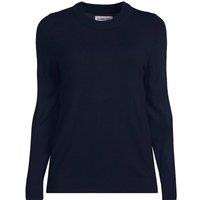 Lands' End Women's CashTouch Crew Neck Jumper in Navy | Size: 14-16
