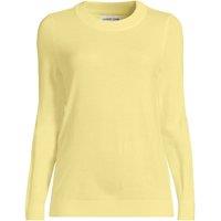 Lands' End Women's CashTouch Crew Neck Jumper in Yellow | Size: 14-16