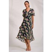 Jolie Moi Women's Pleated Chiffon Maxi Dress | Size: 16