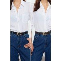 WOVCOR Women's Double Pack Slim Oval Buckle Women's Belt Set | Size: Medium