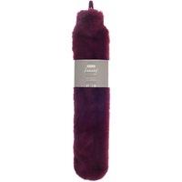 Ribbon Super Luxury Long Faux Fur Hot Water Bottle & Cover in Plum