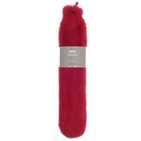 Ribbon Super Luxury Long Faux Fur Hot Water Bottle & Cover in Red