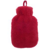 Ribbon Super Luxury Faux Fur Hot Water Bottle & Cover in Red
