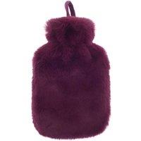Ribbon Super Luxury Faux Fur Hot Water Bottle & Cover in Plum