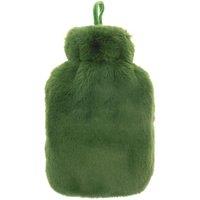Ribbon Super Luxury Faux Fur Hot Water Bottle & Cover in Green
